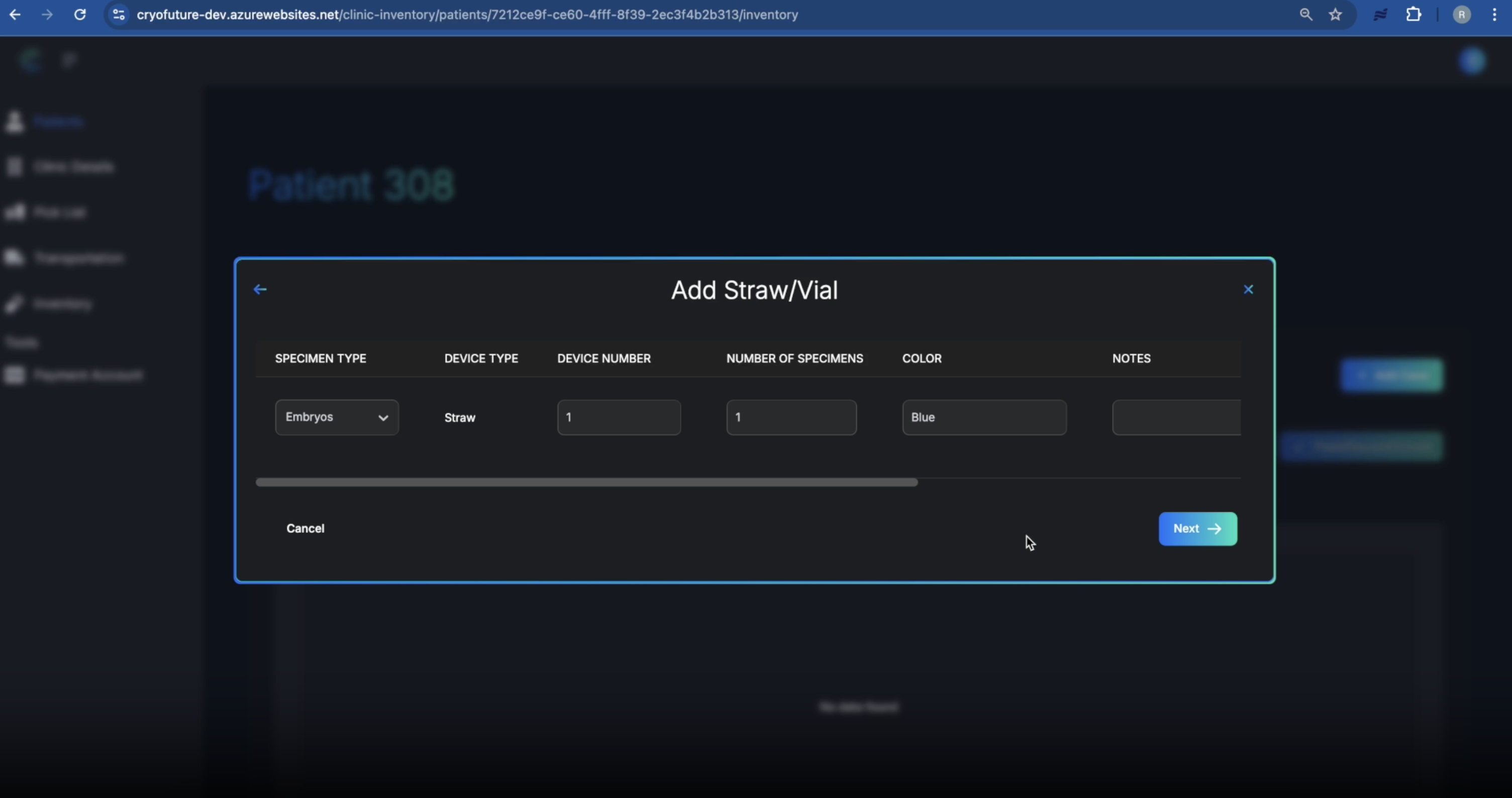 Straw/Vial Information Form